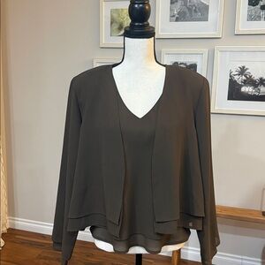 Ell Jay Collection 3-Piece Pant Suit Set Brown Size 14 Made in Canada NWT